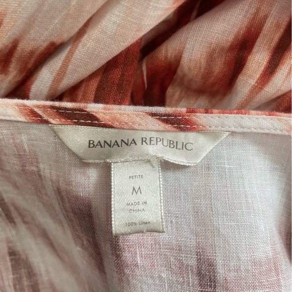 banana republic women Medium 100% Linen cropped‎ Cardigan Tie front Coastal Boho - Picture 8 of 13